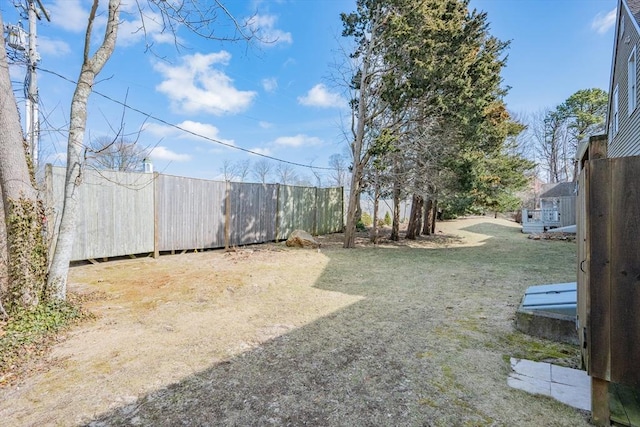 view of yard with fence