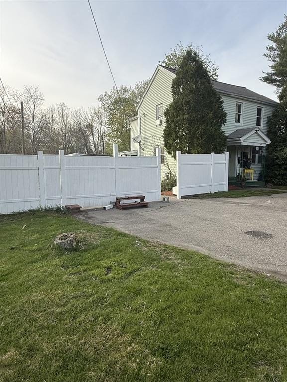 view of yard with fence