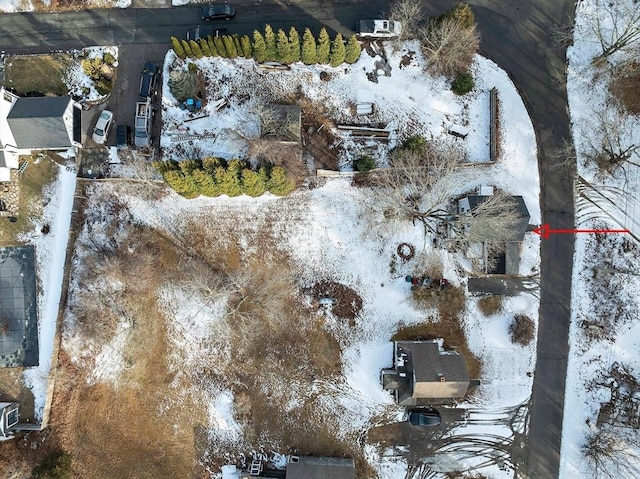 view of snowy aerial view