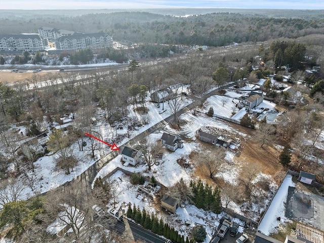 view of snowy aerial view