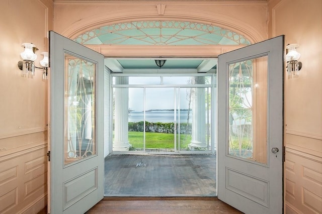 40 Prince St, Beverly, MA 01915 - doorway to outside featuring wood finished floors
