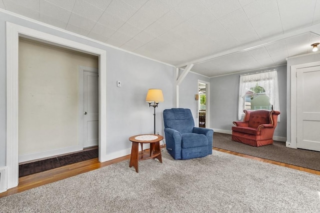 18 Stover Ct, Amesbury, MA 01913 - living area featuring wood finished floors and crown molding