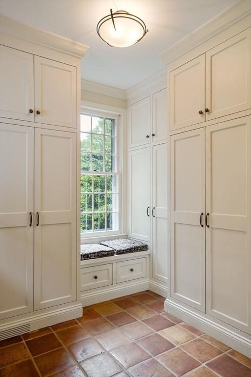 10 Queen Anne Rd, Hopkinton, MA 01748 - mudroom featuring crown molding