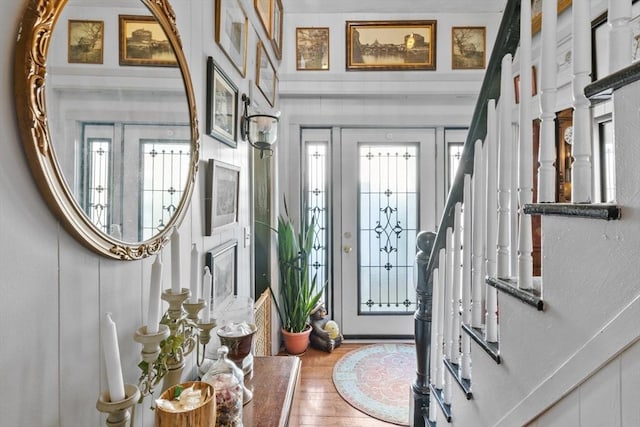 entrance foyer with wood finished floors