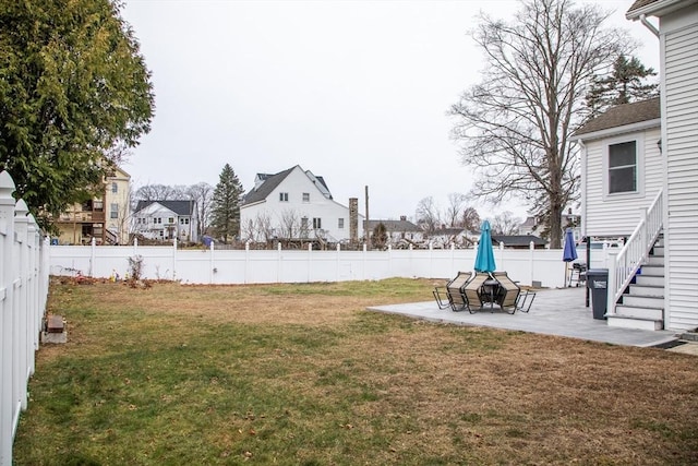 view of yard with a patio