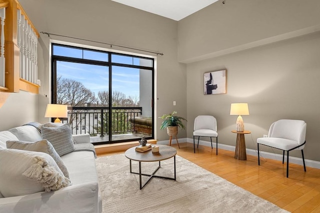 living room featuring wood-type flooring