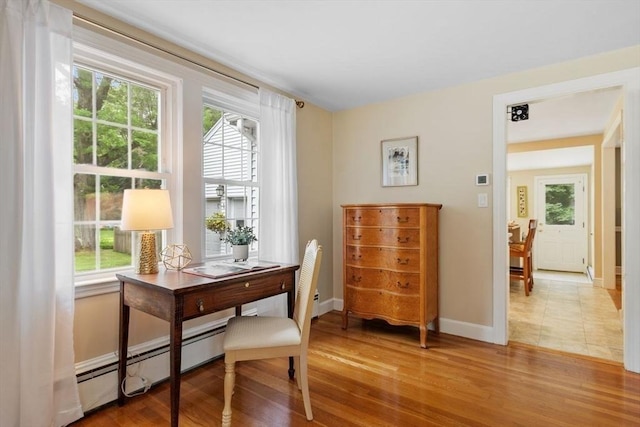 20 Chandler Rd, Andover, MA 01810 - office space featuring healthy amount of natural light, wood finished floors, and a baseboard heating unit