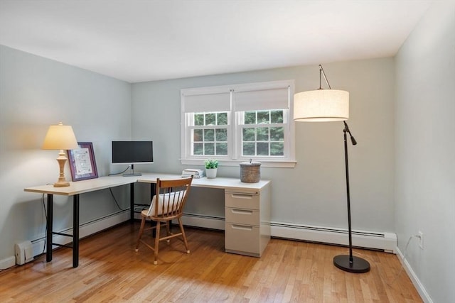 20 Chandler Rd, Andover, MA 01810 - home office featuring light wood-style floors and baseboard heating