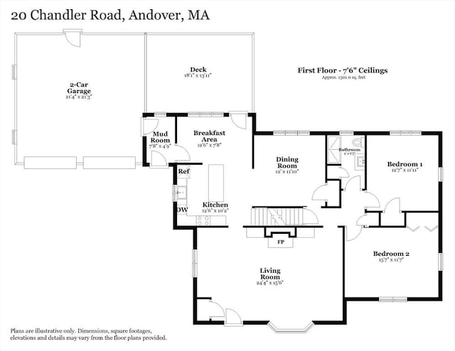20 Chandler Rd, Andover, MA 01810 - view of floor plan / room layout