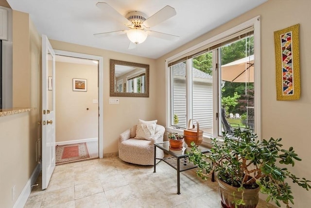 20 Chandler Rd, Andover, MA 01810 - sitting room featuring ceiling fan and light tile patterned flooring