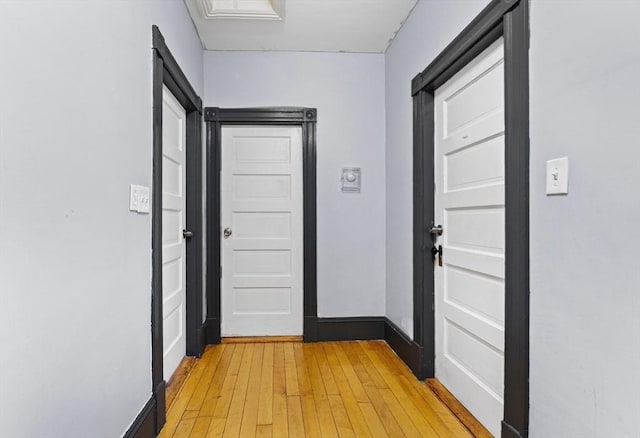 doorway featuring hardwood / wood-style floors