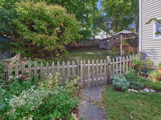 view of yard featuring fence private yard