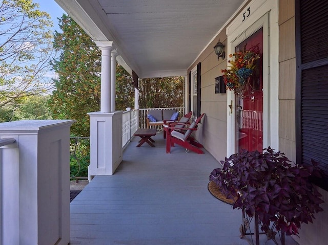 view of patio featuring covered porch