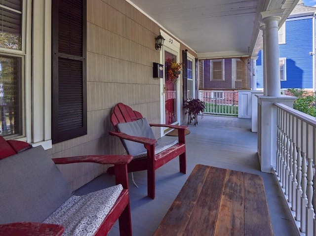 balcony with covered porch