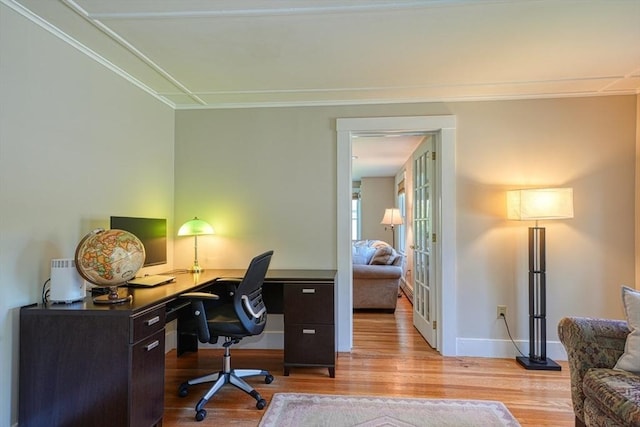21 Mechanic St, Holliston, MA 01746 - office featuring crown molding, wood finished floors, and baseboards