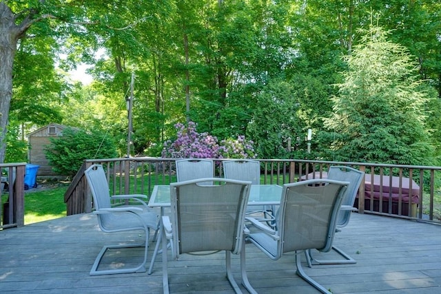 21 Mechanic St, Holliston, MA 01746 - wooden terrace featuring outdoor dining area