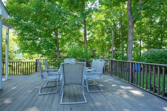 21 Mechanic St, Holliston, MA 01746 - wooden deck with outdoor dining space