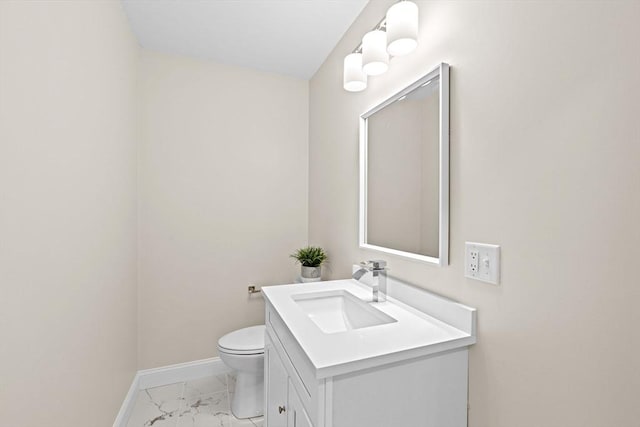 69 Wood St, Hanson, MA 02341 - half bathroom with marble finish flooring and vanity