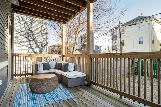 deck with outdoor lounge area