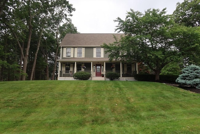 12 Hampton Ct, Walpole, MA 02032 - colonial house featuring covered porch and a front lawn