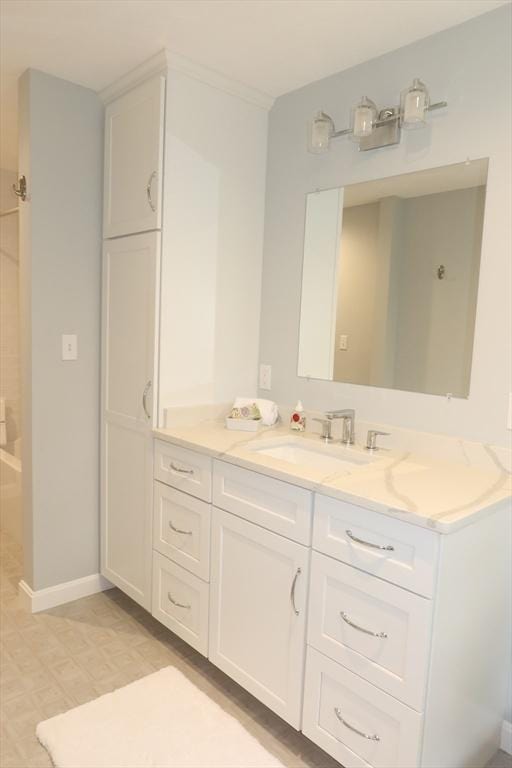 12 Hampton Ct, Walpole, MA 02032 - full bathroom with vanity, tile patterned floors, and baseboards