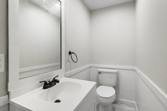 18 Nanita St, Worcester, MA 01604 - half bath with marble look tiles and vanity