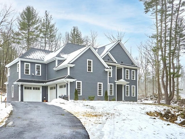 view of front property with a garage