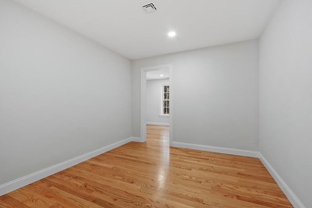 empty room featuring light wood-type flooring