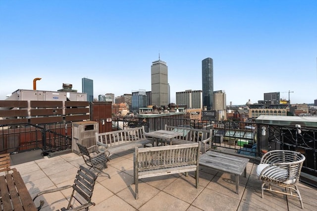 416 Marlborough Unit 608, Boston, MA 02116 - view of patio featuring a view of skyline