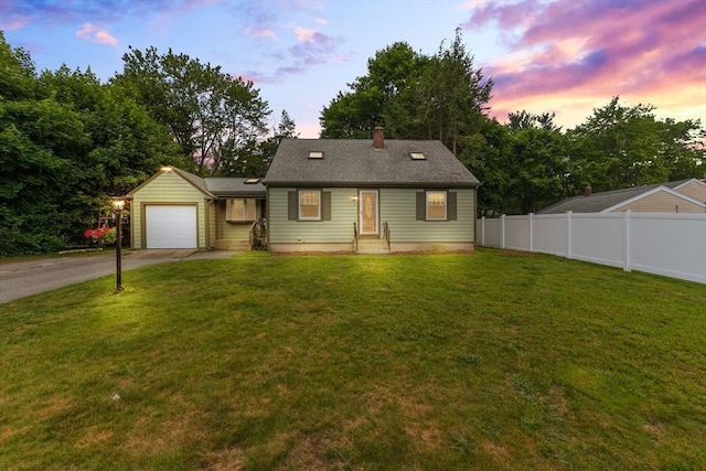 3 Meadow Way, Norton, MA 02766 - view of front facade featuring concrete driveway, an attached garage, and a chimney