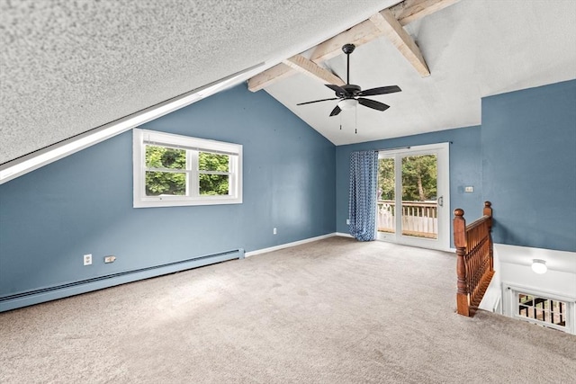 3 Meadow Way, Norton, MA 02766 - carpeted empty room featuring a baseboard heating unit, plenty of natural light, ceiling fan, and baseboards