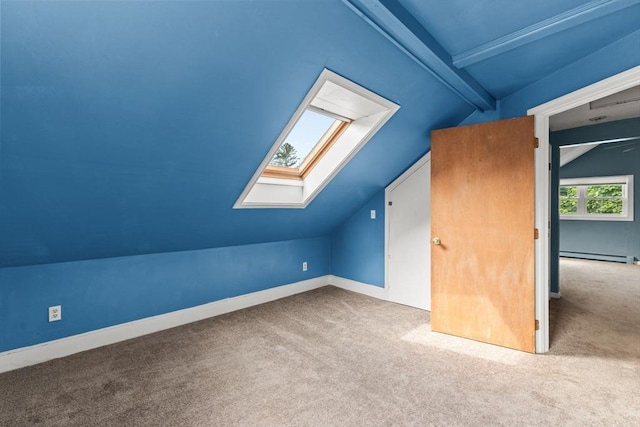 3 Meadow Way, Norton, MA 02766 - additional living space with carpet, a skylight, baseboard heating, and baseboards