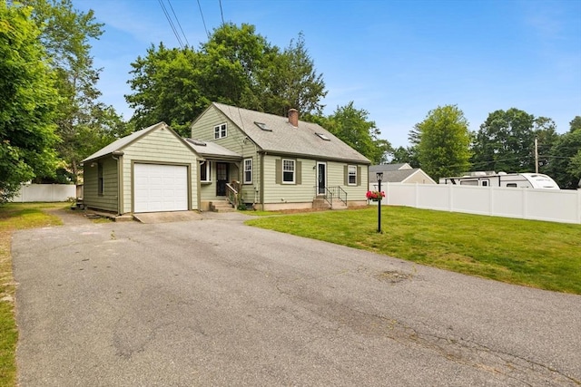 3 Meadow Way, Norton, MA 02766 - view of front of property with entry steps, asphalt driveway, a chimney, and an attached garage