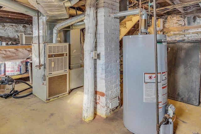 utility room with water heater