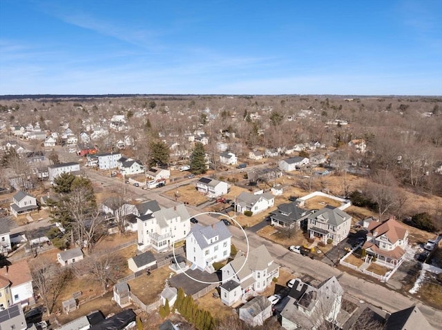 drone / aerial view with a residential view