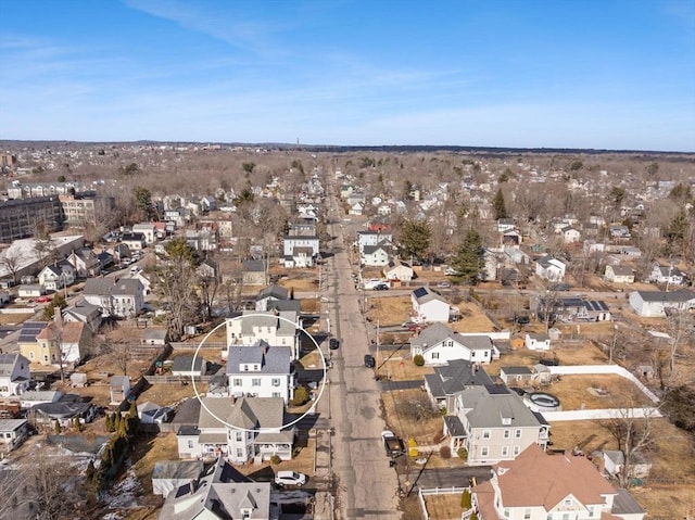 bird's eye view with a residential view