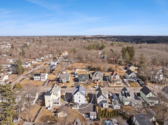 aerial view with a residential view