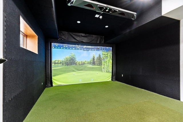 18 Connors Way, Leominster, MA 01453 - game room with golf simulator and carpet flooring