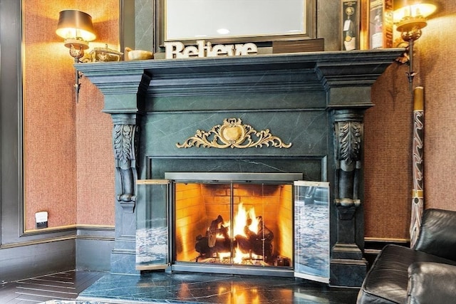 18 Connors Way, Leominster, MA 01453 - detailed view of a lit fireplace