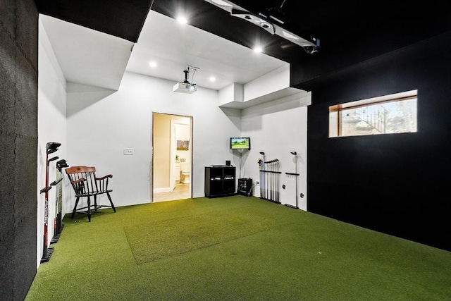 18 Connors Way, Leominster, MA 01453 - interior space with a putting area and recessed lighting
