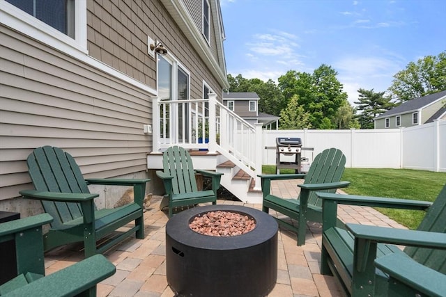 34 Sumner St Unit 34, Norfolk, MA 02056 - view of patio featuring a fire pit and area for grilling