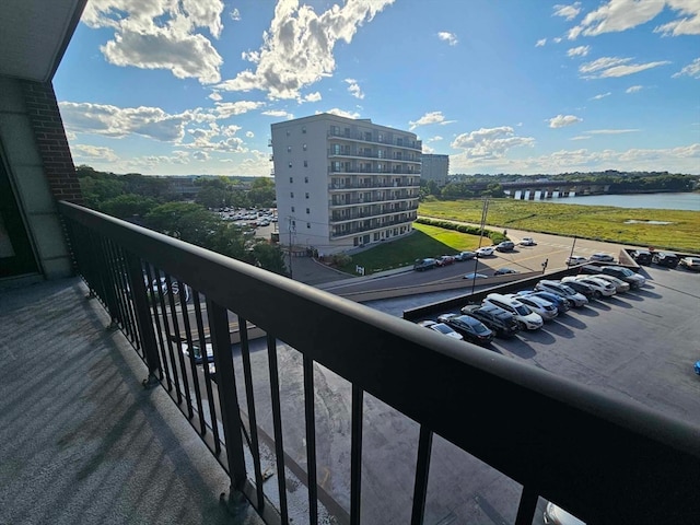 balcony with a water view