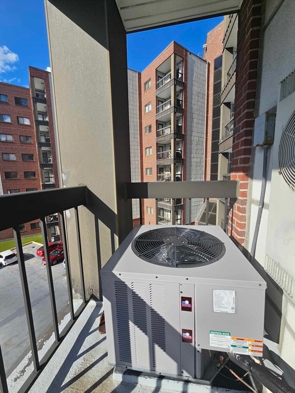 balcony with cooling unit