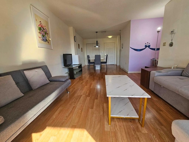 living room featuring hardwood / wood-style flooring