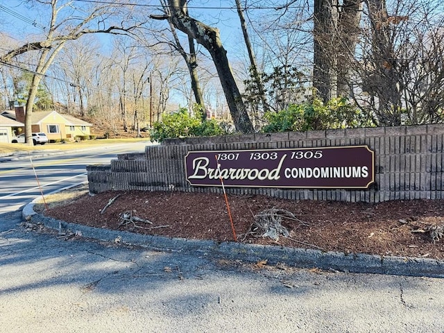 view of community sign