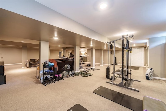 7 Brimfield Way, Westfield, MA 01085 - workout room featuring baseboards and carpet flooring