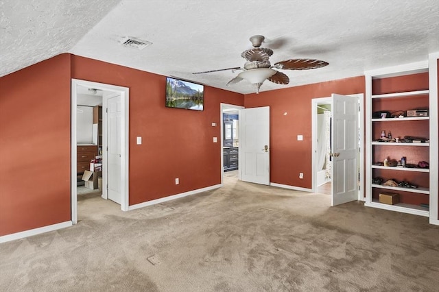 29 Shady Ave, Westminster, MA 01473 - interior space featuring carpet, visible vents, ceiling fan, and a textured ceiling
