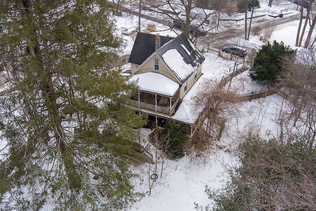 view of snowy aerial view