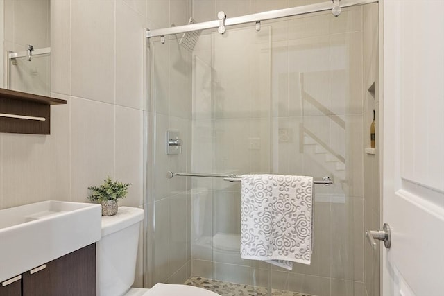 24 Lemon St Unit 2, Salem, MA 01970 - bathroom with vanity and a stall shower