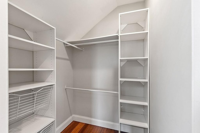 24 Lemon St Unit 2, Salem, MA 01970 - walk in closet with dark wood-style flooring and lofted ceiling